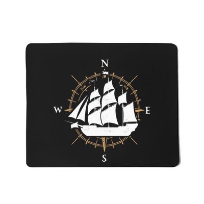 Compass Sailing Ship Boat Sailor Nautic Mousepad