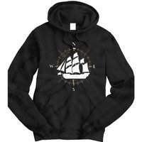 Compass Sailing Ship Boat Sailor Nautic Tie Dye Hoodie