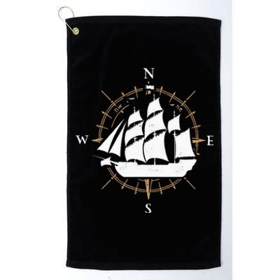 Compass Sailing Ship Boat Sailor Nautic Platinum Collection Golf Towel