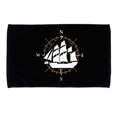 Compass Sailing Ship Boat Sailor Nautic Microfiber Hand Towel