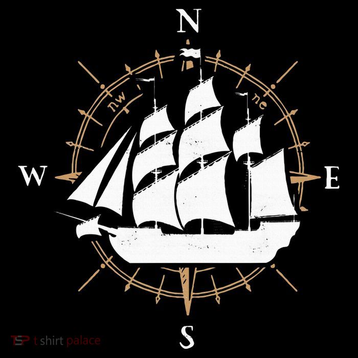 Compass Sailing Ship Boat Sailor Nautic Wool Snapback Cap