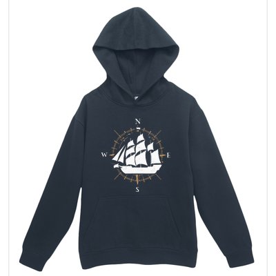 Compass Sailing Ship Boat Sailor Nautic Urban Pullover Hoodie