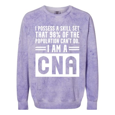 Cna Skill Set Certified Nursing Assistant Gift Colorblast Crewneck Sweatshirt