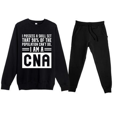 Cna Skill Set Certified Nursing Assistant Gift Premium Crewneck Sweatsuit Set