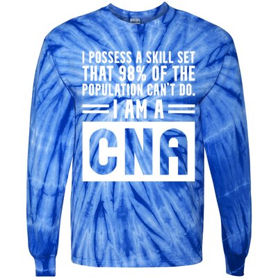 Cna Skill Set Certified Nursing Assistant Gift Tie-Dye Long Sleeve Shirt