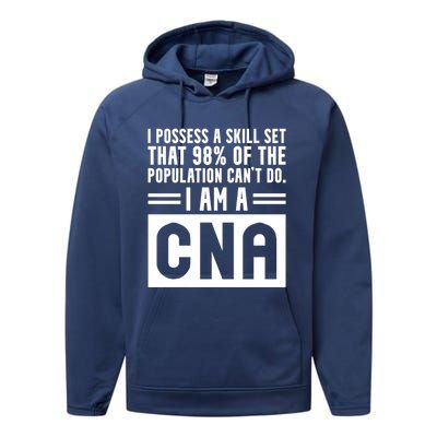 Cna Skill Set Certified Nursing Assistant Gift Performance Fleece Hoodie