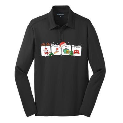 Christmas Santa Special Education Funny Sped Teacher Xmas Silk Touch Performance Long Sleeve Polo