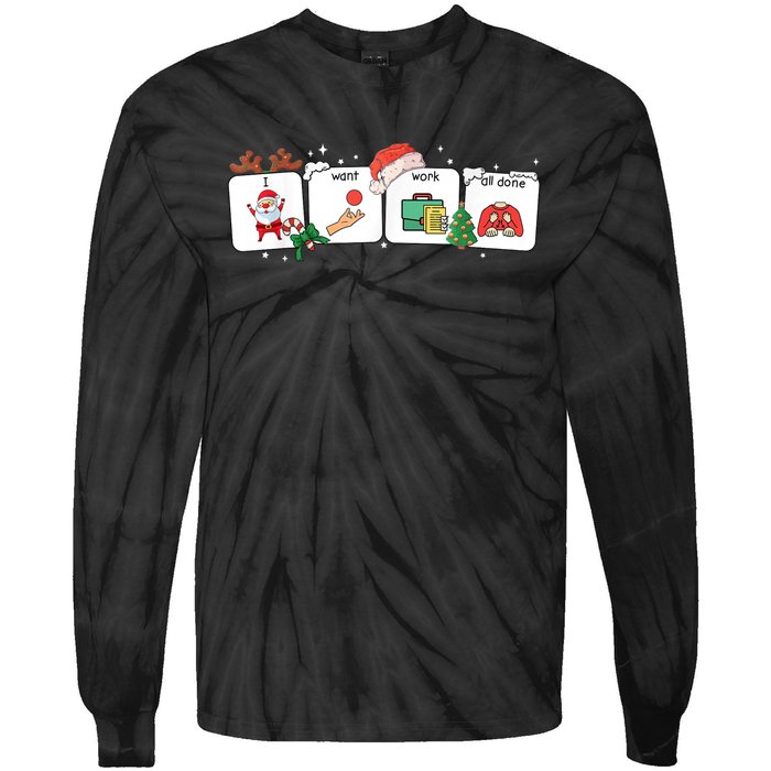 Christmas Santa Special Education Funny Sped Teacher Xmas Tie-Dye Long Sleeve Shirt