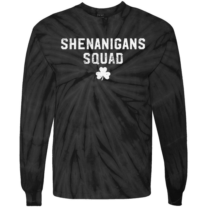 Cute Shenanigans Squad Funny Shamrock St Patricks Day  Tie-Dye Long Sleeve Shirt