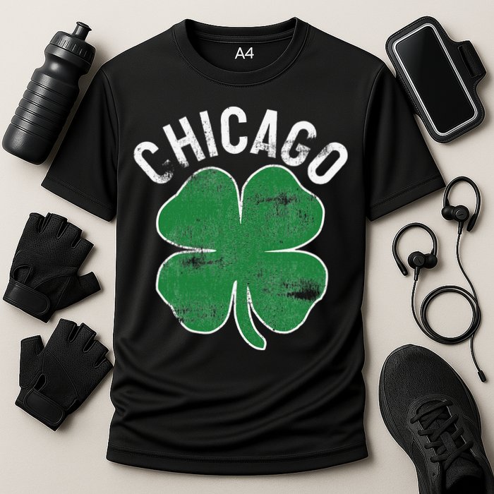Chicago Shamrock St. Patrick's Day Saint Paddy's Irish Cooling Performance Crew T-Shirt