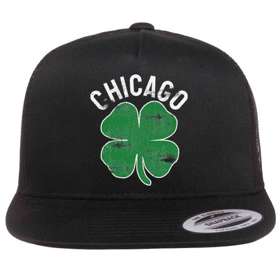 Chicago Shamrock St. Patrick's Day Saint Paddy's Irish Flat Bill Trucker Hat