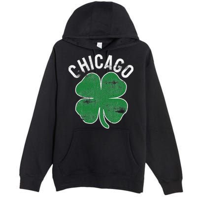 Chicago Shamrock St. Patrick's Day Saint Paddy's Irish Premium Pullover Hoodie