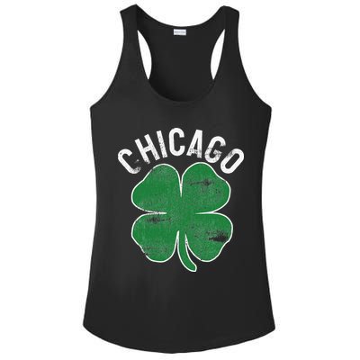 Chicago Shamrock St. Patrick's Day Saint Paddy's Irish Ladies PosiCharge Competitor Racerback Tank