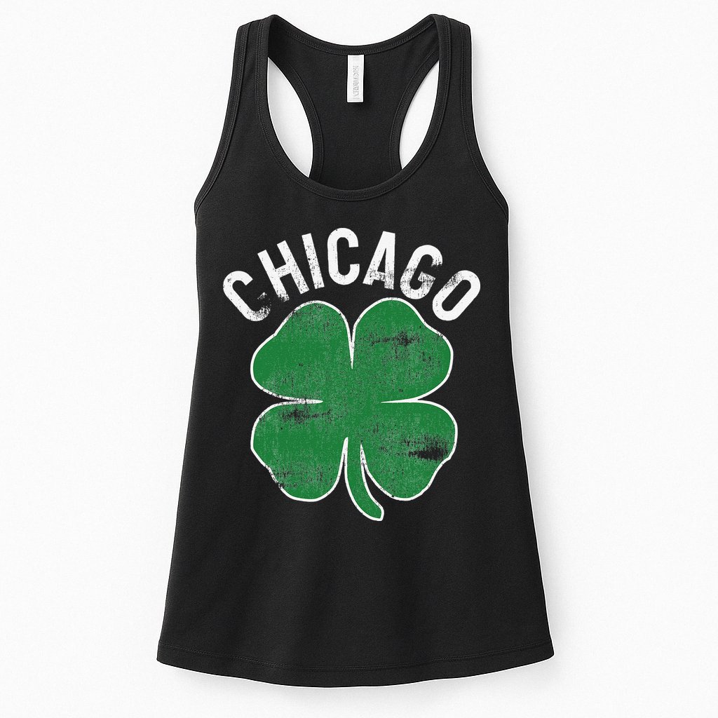 Chicago Shamrock St. Patrick's Day Saint Paddy's Irish Womens Tank Top