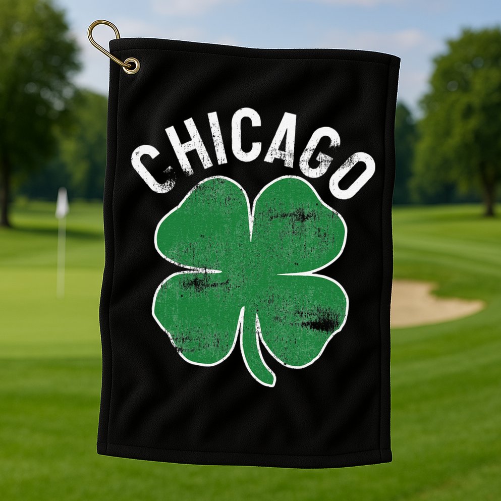 Chicago Shamrock St. Patrick's Day Saint Paddy's Irish Golf Towel