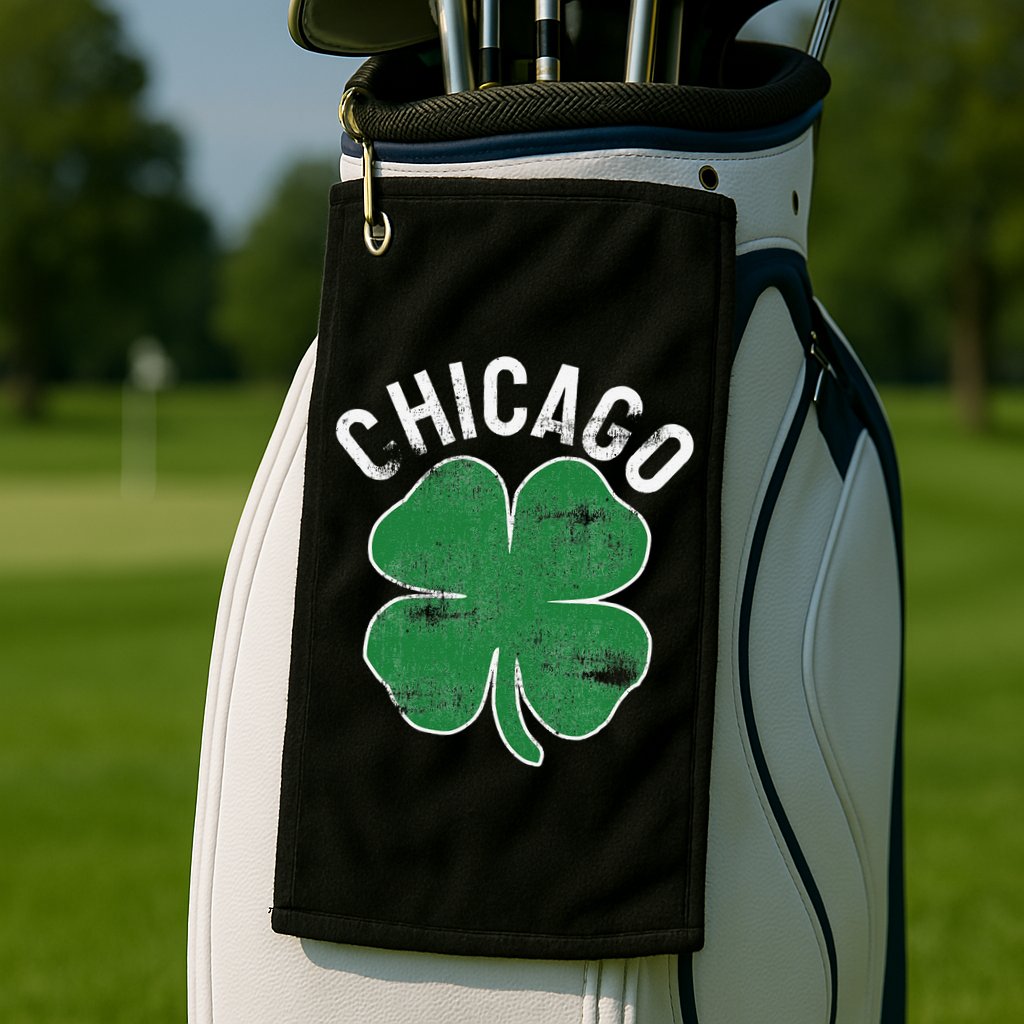 Chicago Shamrock St. Patrick's Day Saint Paddy's Irish Golf Towel
