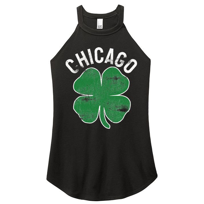 Chicago Shamrock St. Patrick's Day Saint Paddy's Irish Women's Perfect Tri Rocker Tank