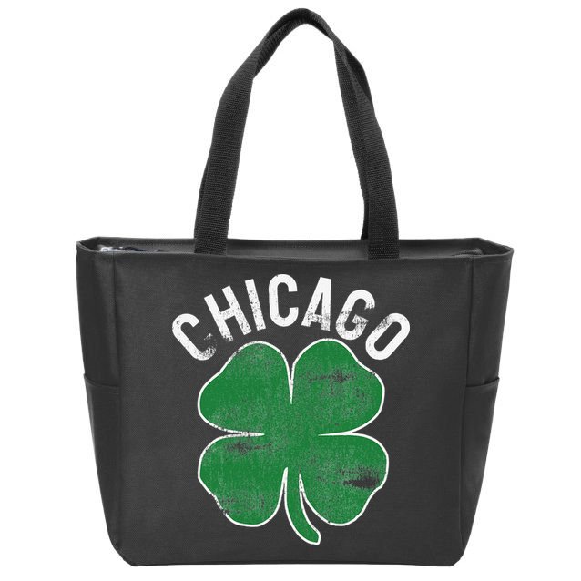 Chicago Shamrock St. Patrick's Day Saint Paddy's Irish Zip Tote Bag
