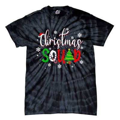 Christmas Squad Santa Claus Hat Family Matching Pajamas Tie-Dye T-Shirt