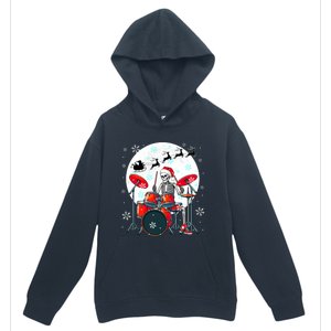 Christmas Santa Skeletons Playing Drum Instrumentalist Urban Pullover Hoodie