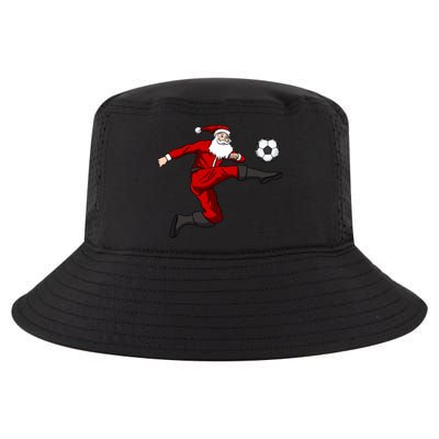 Christmas Soccer Santa Claus Kicking Ball Sport Player Xmas Gift Cool Comfort Performance Bucket Hat