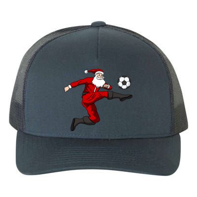 Christmas Soccer Santa Claus Kicking Ball Sport Player Xmas Gift Yupoong Adult 5-Panel Trucker Hat