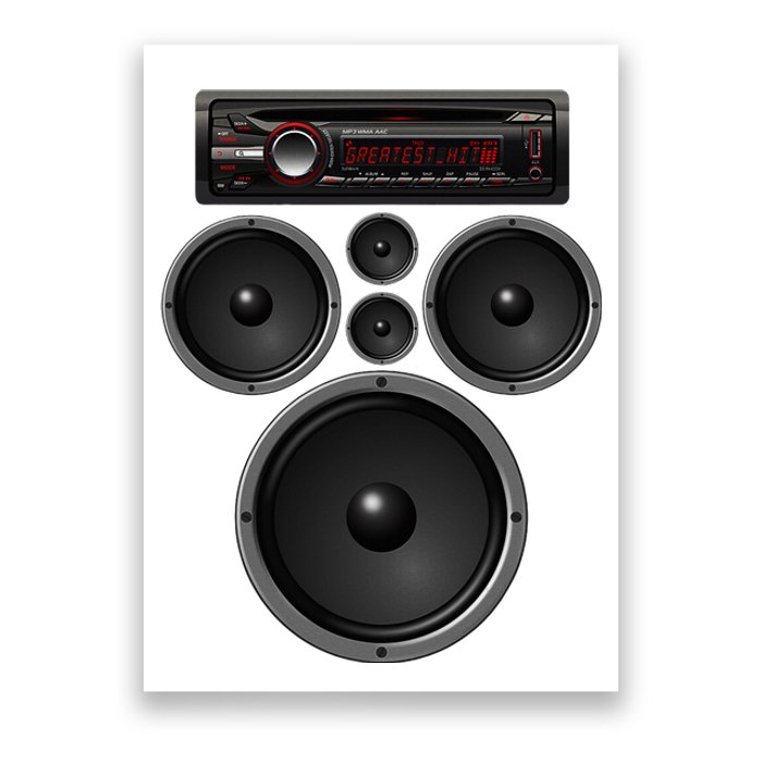 Car Stereo Speakers System Audio Halloween Costume Poster