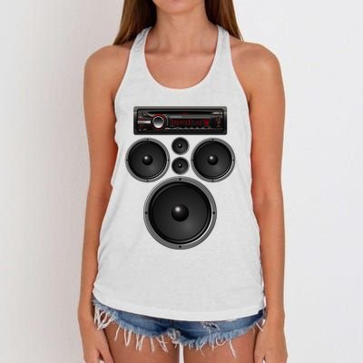 Car Stereo Speakers System Audio Halloween Costume Women's Knotted Racerback Tank