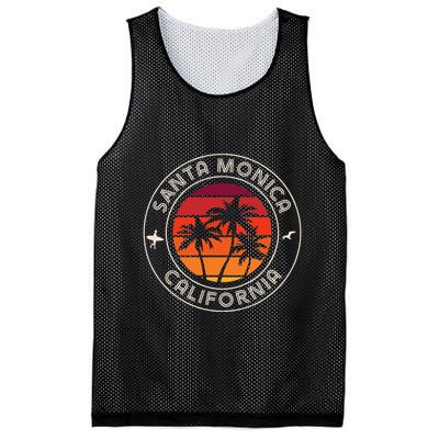 California Sunset Surfer And Seagull Santa Monica Beach Mesh Reversible Basketball Jersey Tank