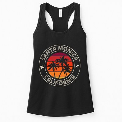 California Sunset Surfer And Seagull Santa Monica Beach Womens Tank Top