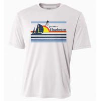 Charleston Sc South Carolina Gift Beach Retro Vintage Sunset Cooling Performance Crew T-Shirt