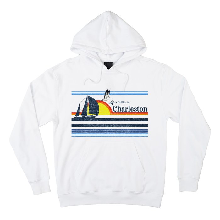 Charleston Sc South Carolina Gift Beach Retro Vintage Sunset Hoodie