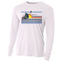 Charleston Sc South Carolina Gift Beach Retro Vintage Sunset Cooling Performance Long Sleeve Crew