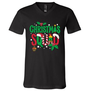 Christmas Squad Santa Elf Family Matching Pajamas V-Neck T-Shirt