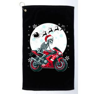 Christmas Santa Skeletons Costume Motorbike Lover Family Gift Platinum Collection Golf Towel