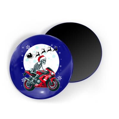 Christmas Santa Skeletons Costume Motorbike Lover Family Gift Magnet