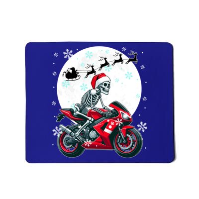 Christmas Santa Skeletons Costume Motorbike Lover Family Gift Mousepad