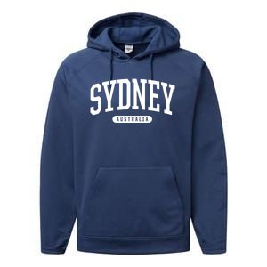 College Style Sydney Australia Souvenir Gift Performance Fleece Hoodie