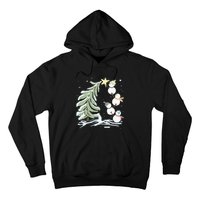 Cute Snowman Stacking Star On The Christmas Tree Hoodie