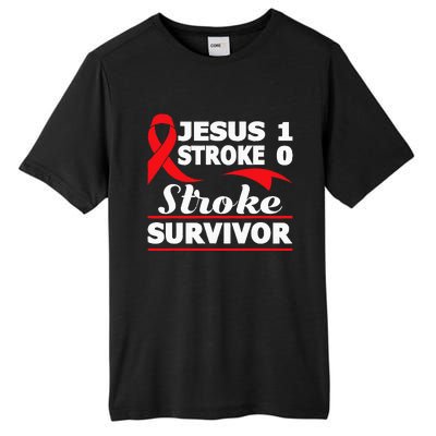 Christian Stroke Survivor Awareness Red Ribbon Brain Attack Tall Fusion ChromaSoft Performance T-Shirt