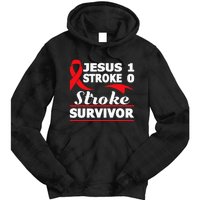 Christian Stroke Survivor Awareness Red Ribbon Brain Attack Tie Dye Hoodie