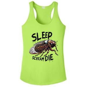 Cicada Sleep Scream Die Incect Bug Lover Entomologist Ladies PosiCharge Competitor Racerback Tank