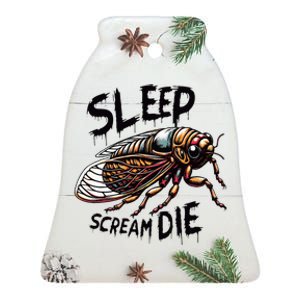 Cicada Sleep Scream Die Incect Bug Lover Entomologist Ceramic Bell Ornament