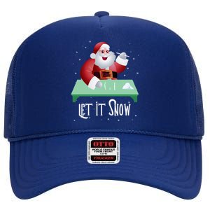 Cocaine Snorting Santa Gift Christmas Sweater Gift High Crown Mesh Back Trucker Hat