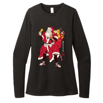 Christmas Santa Samurai Womens CVC Long Sleeve Shirt