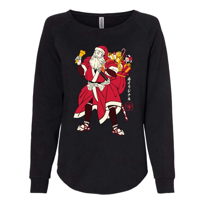 Christmas Santa Samurai Womens California Wash Sweatshirt