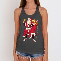 Christmas Santa Samurai Women's Knotted Racerback Tank