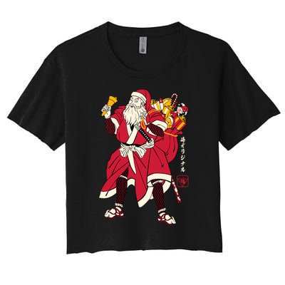 Christmas Santa Samurai Women's Crop Top Tee