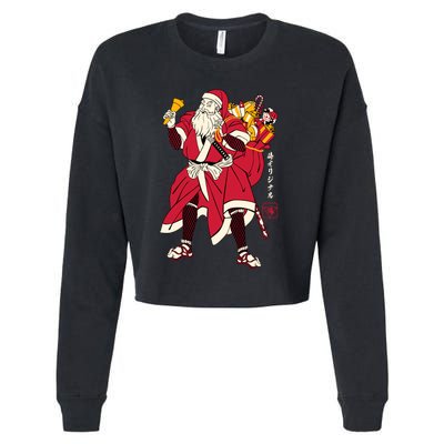 Christmas Santa Samurai Cropped Pullover Crew