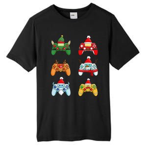 Christmas Santa Snowman Gaming Controllers Elf Tall Fusion ChromaSoft Performance T-Shirt